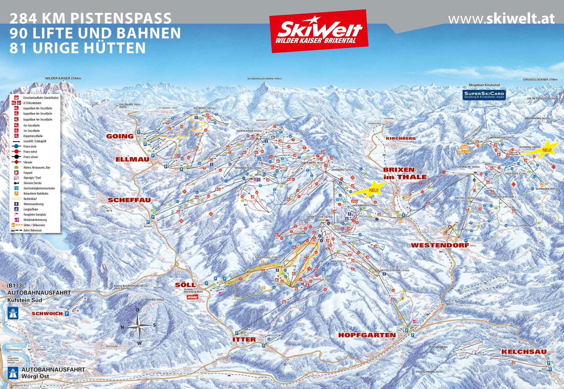 Ellmau ski map