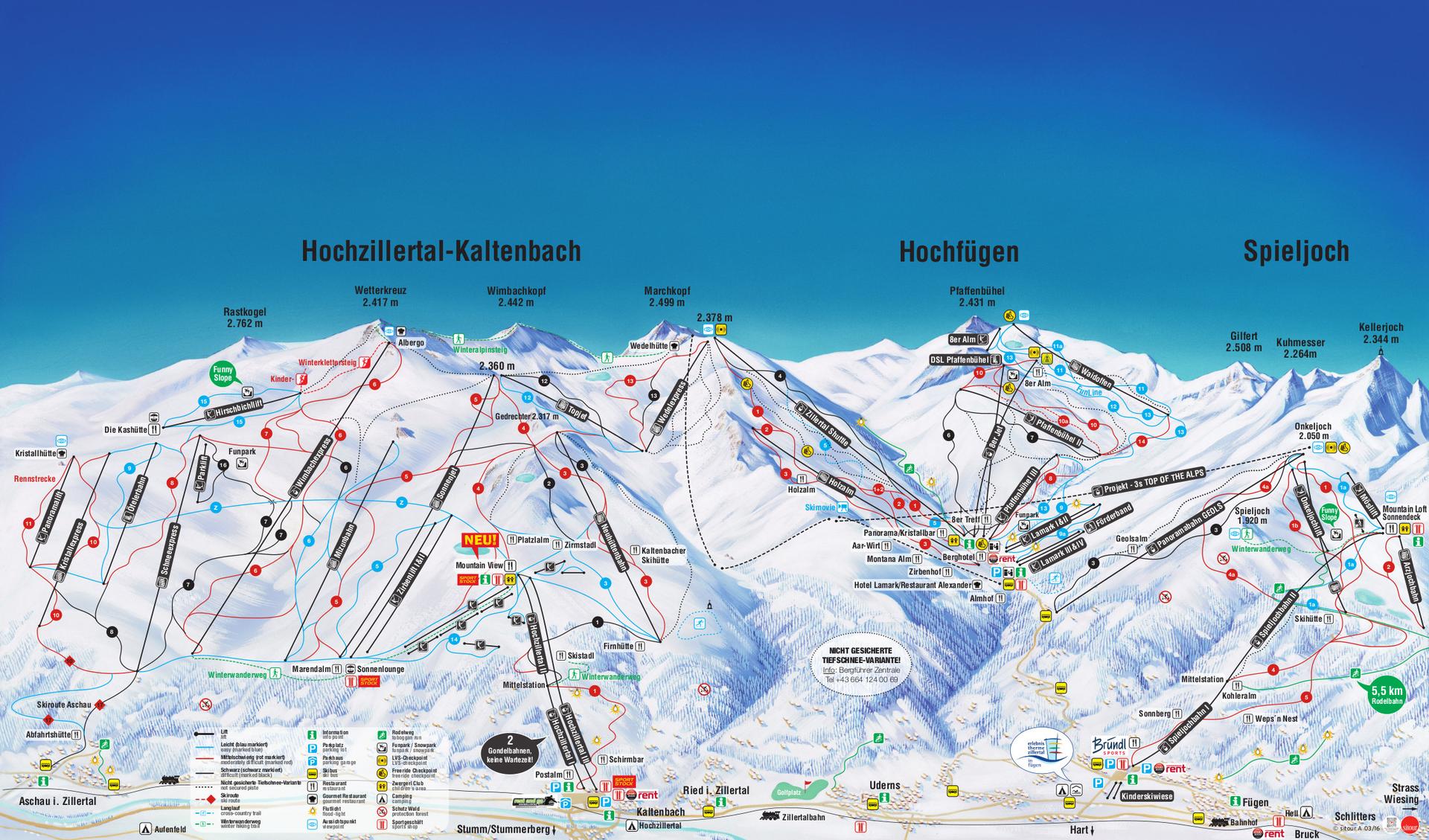 Hochfugen ski map