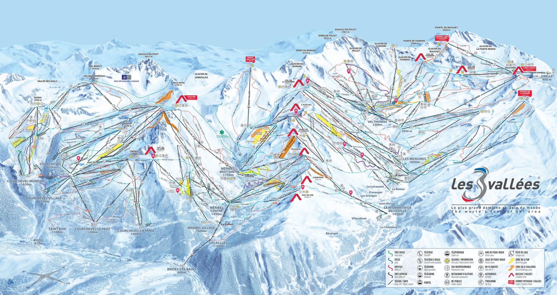 Les Allues ski map