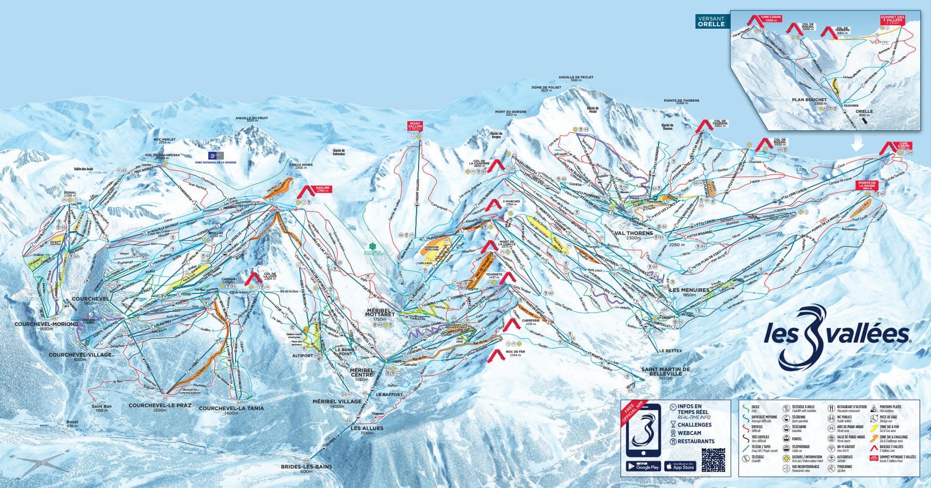 Méribel-Mottaret ski map